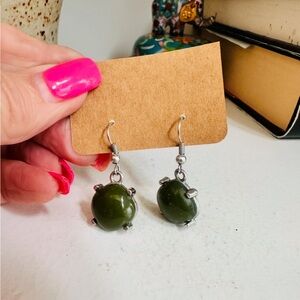 Elegant Green Dangle Earrings